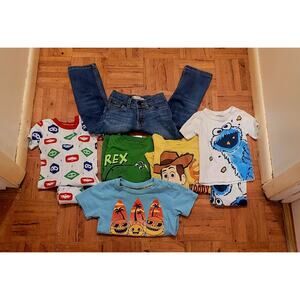 Baby Boy Clothes Size 3T, 8 Pc Lot, Levis Disney, Baby Shark Sesame St Toy Story